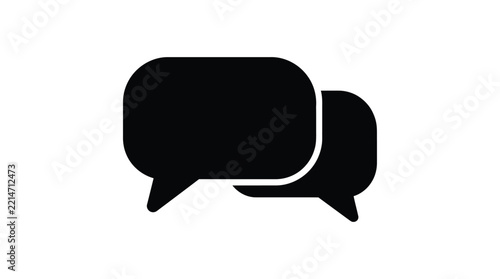 Two overlapping speech bubble silhouettes on a white background