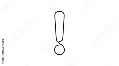 Exclamation mark silhouette on a white background simple linear design