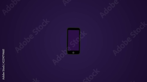 Smartphone displayed upright against a purple field