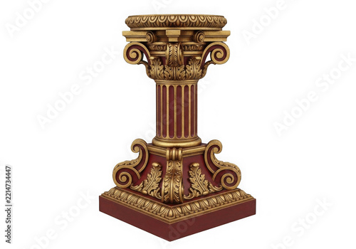 Classical ornate column with decorative capital and base