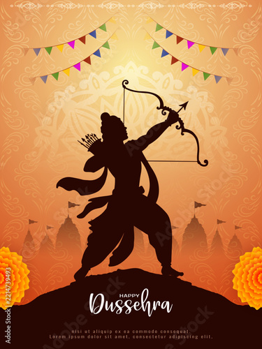 Happy Dussehra religious Indian festival cultural background design