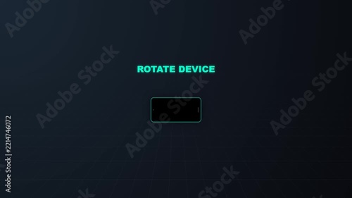 Mobile phone displayed with a rotate device instruction