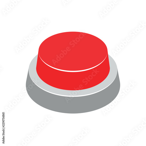 An icon depicting a red button for triggering or aborting a catastrophe. A symbol of absolute threat, a last resort, or a radical decision. A symbol of initiation, launch, or startup. 