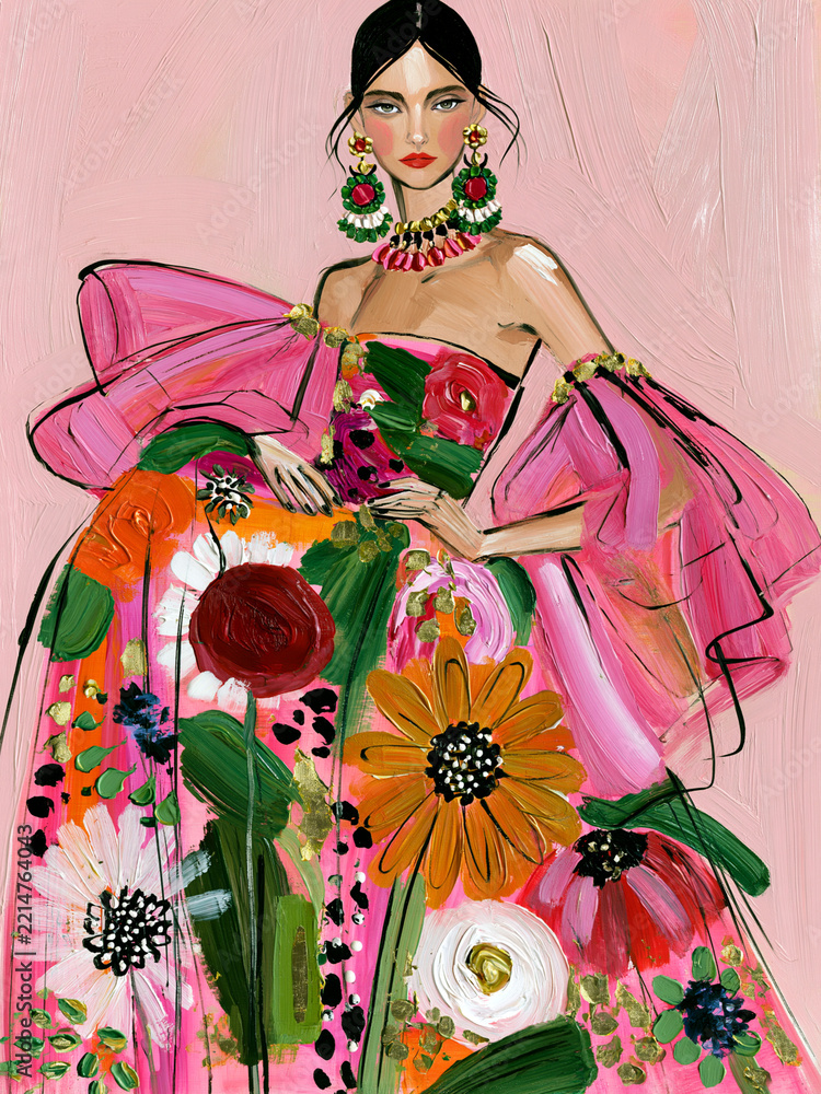 Fototapeta premium woman in flowers