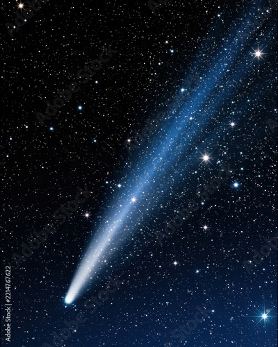 Comet Travels Through the Vastness of Space Lighting up the Cosmos