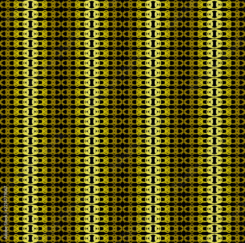 Bold Golden Yellow Geometric Seamless Pattern with Dense Repeating Decorative Lines and Contemporary Optical Texture