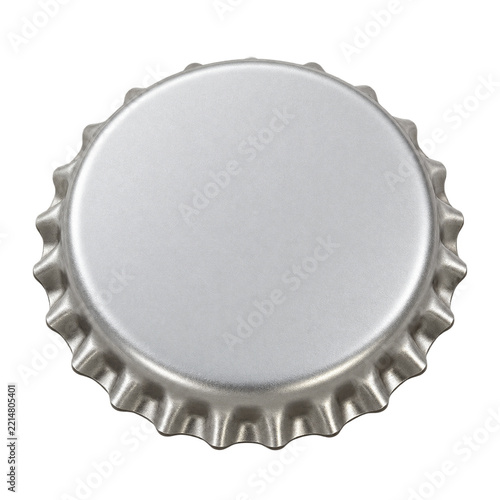 Blank Silver Crown Bottle Cap Isolated on Transparent Background
