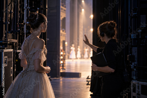 Stage Manager Giving Silent Cue to Performer Backstage