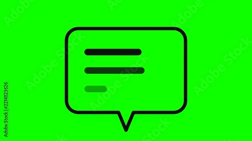 Animated Chat Bubble Icon with Green Screen Background