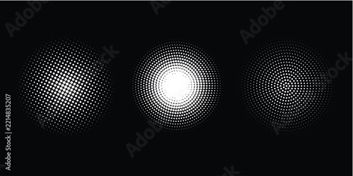 Halftone gradient sun rays pattern. Abstract halftone color dots background. Red pop art, comic small dots. star rays halftone poster. shine, explosion. sunrise rays background.