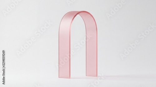 Rose Pink Frosted Acrylic Horseshoe Arch Silhouette