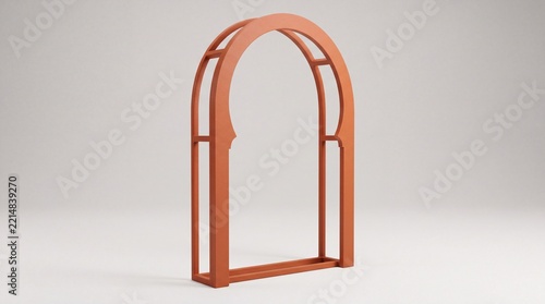 Terracotta Orange Mediterranean Horseshoe Arch Silhouette Steel Frame