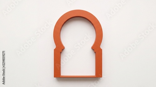 Terracotta Orange Mediterranean Horseshoe Arch Steel Silhouette