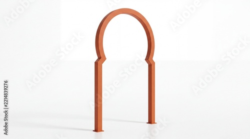 Terracotta Orange Steel Mediterranean Horseshoe Arch Silhouette