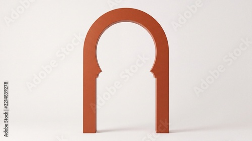 Terracotta Orange Steel Mediterranean Horseshoe Arch Silhouette