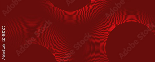 Abstract red background with glowing curve lines. Modern shiny red gradient geometric circle lines pattern. vector eps 10