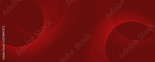 Abstract red background with glowing curve lines. Modern shiny red gradient geometric circle lines pattern. vector eps 10