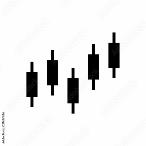 Bullish Japanese Candlestick Chart Icon for Stock Market Financial Analysis and Trading Platform
