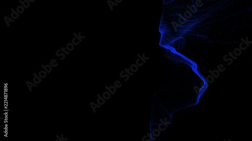 4K Blue Particles Particles Stream, Flow Blue Particles, Particles Loop Background Alpha Chanel UHD 03
