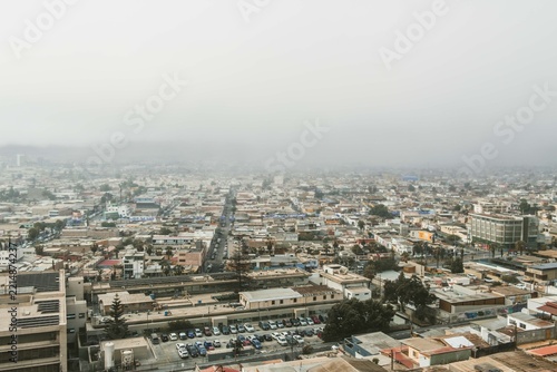 Panoramic view of the city of Arica after the rain.