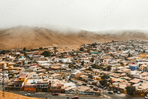 Panoramic view of the city of Arica after the rain.