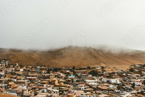 View of the city of Arica in the rain during August 2026.