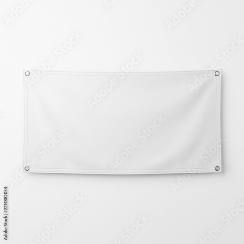 Clean white banner mockup with corner grommets for product or brand display and presentation