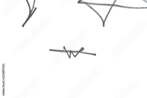 Wavy line sketch element on transparent png background for graphic use