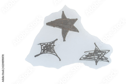 Hand drawn sketchy stars design on png background for creative scrapbooking