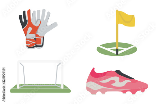 Soccer Equipment Set Goalkeeper Gloves Goal Net Corner Flag Cleats
