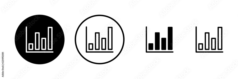 Obraz premium Growing graph Icon vector illustration. Chart sign and symbol. diagram icon