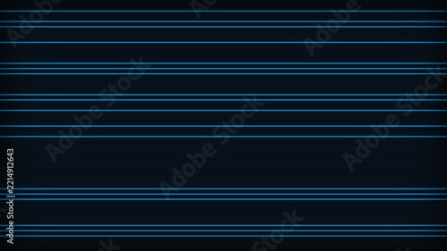 Abstract glowing blue horizontal lines on dark digital technology background
