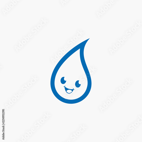 Water cartoon character, drop. Services of the company for cleaning premises, deep dry cleaning of furniture.