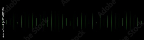 Abstract white audio waveform visualization on a black background, featuring vertical sound bars with varying heights. Minimal and modern digital sound graphic suitable for music,