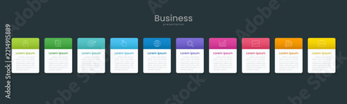 Infographic 10 options design elements for your business data. Vector Illustration.