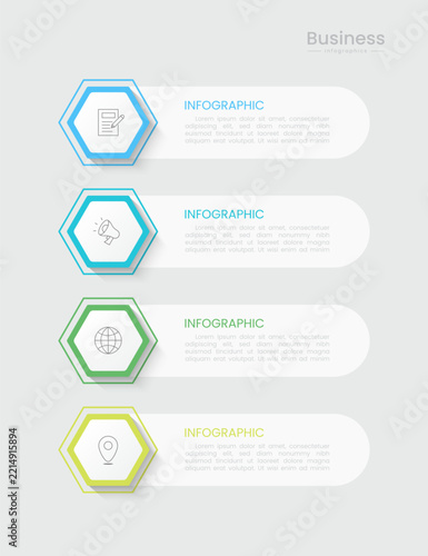 Infographic 4 options design elements for your business data. Vector Illustration.