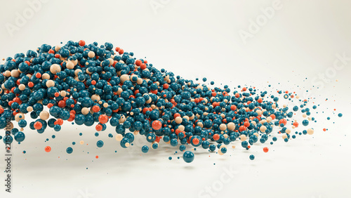 Colorful Granules Scattered in Abstract Pile on White Background