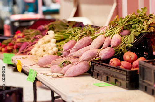 Fresh Produce for sale at an outdoor farmer's market