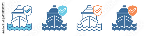 Maritime Security Different Icon Set Simple Style Collection