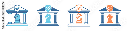 National Defence Strategy Different Icon Set Simple Style Collection