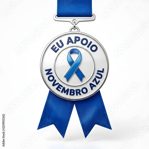 November Blue medal ribbon support badge
