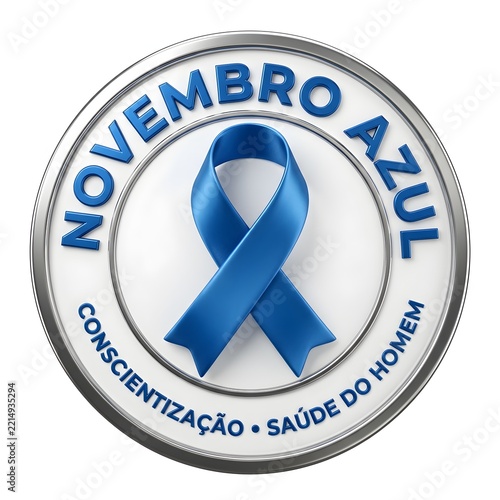 November Blue circular awareness ribbon badge