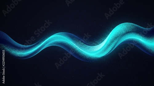 Ocean Bioluminescent Grainy Gradient in Cyan and Navy