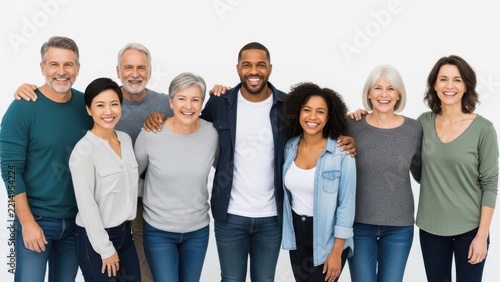 Diverse group of adults embracing unity and friendship