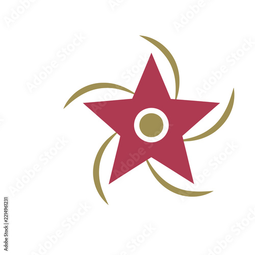 Red star with gold accents