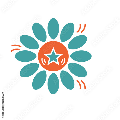 Star in flower shape with sound waves