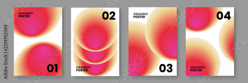 Elegant clean abstract soft gradient poster design featuring pink floating orbs on white background for lifestyle branding