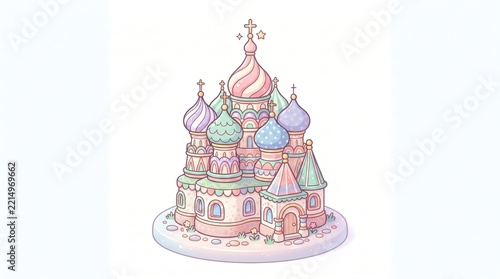 Cute Kawaii Miniature Saint Basil Cathedral Moscow