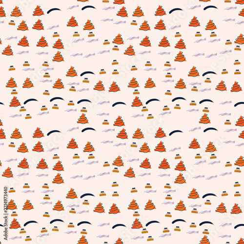 Stylized Christmas trees seamless pattern