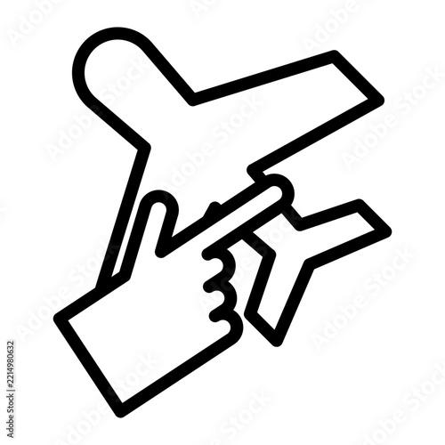 Flight Booking Vector Line Icon Design